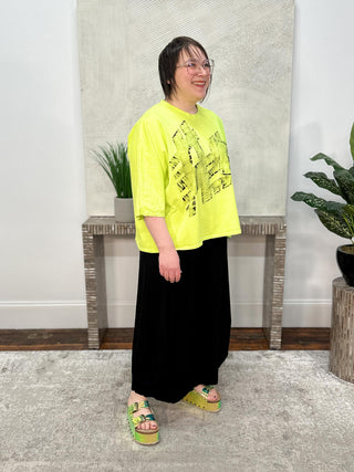 Cynthia Ashby Rex Tee with Black Graphic, Neon - Statement Boutique