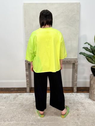 Cynthia Ashby Rex Tee with Black Graphic, Neon - Statement Boutique