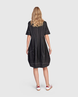 Alembika Barbie Wonderful Shirt Dress, Black Denim - Statement Boutique