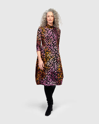 Alembika Burnout Mock Neck Cocoon Dress, Bloom - Statement Boutique