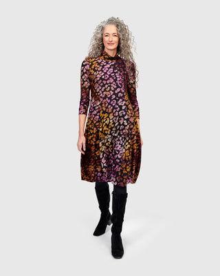 Alembika Burnout Mock Neck Cocoon Dress, Bloom - Statement Boutique