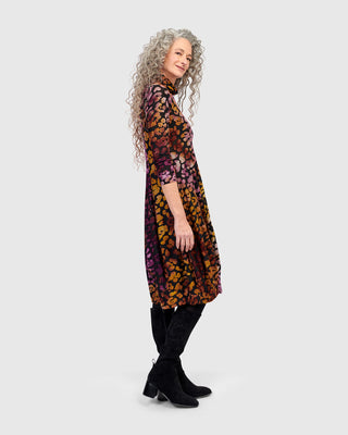 Alembika Burnout Mock Neck Cocoon Dress, Bloom - Statement Boutique