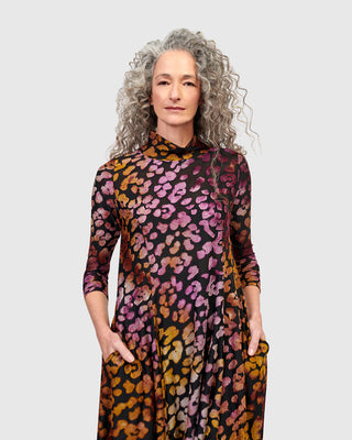 Alembika Burnout Mock Neck Cocoon Dress, Bloom - Statement Boutique