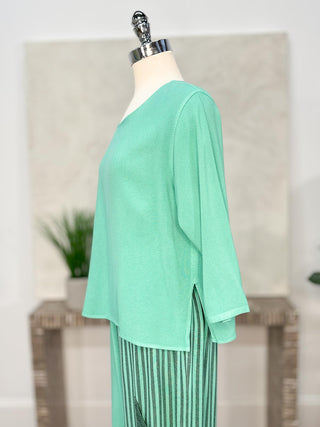 3/4 Sleeve Boxy Top, Caribbean