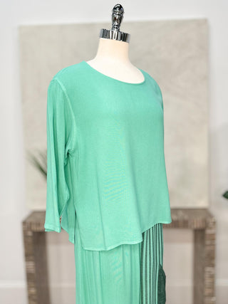3/4 Sleeve Boxy Top, Caribbean
