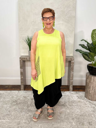 Angled Hem Pocket Tank, Lime