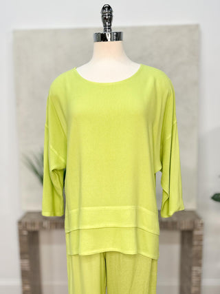 Layered Bottom Boxy Top, Lime
