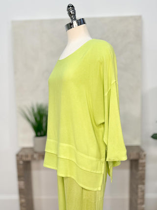 Layered Bottom Boxy Top, Lime