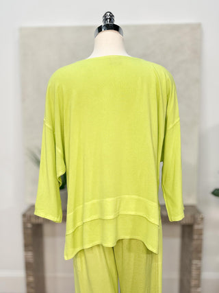 Layered Bottom Boxy Top, Lime