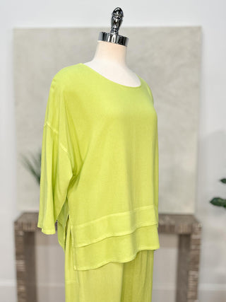 Layered Bottom Boxy Top, Lime