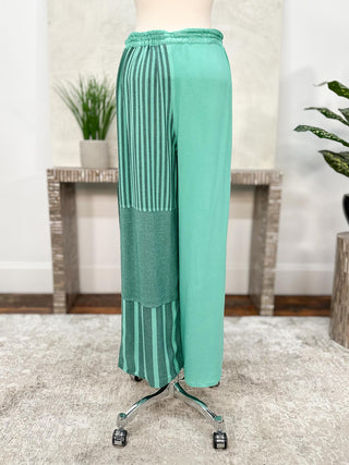 Mix Fabric Pocket Pants, Caribbean