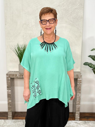 Dairi Imports Pocket Accent Top, Caribbean - Statement Boutique