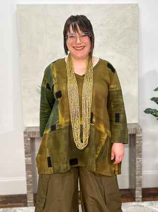 Color Block Kora Top, Fennel