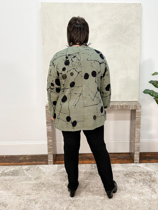 Dots Penny Top, Moss