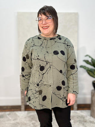 Dots Penny Top, Moss