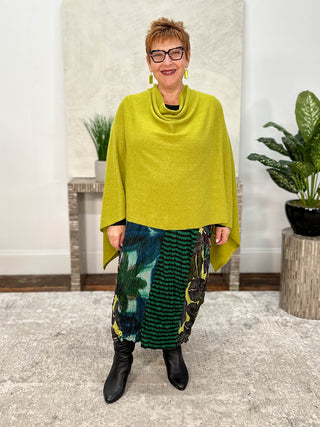 Dolma Cashmere Poncho Topper, Peridot - Statement Boutique