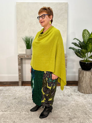 Dolma Cashmere Poncho Topper, Peridot - Statement Boutique