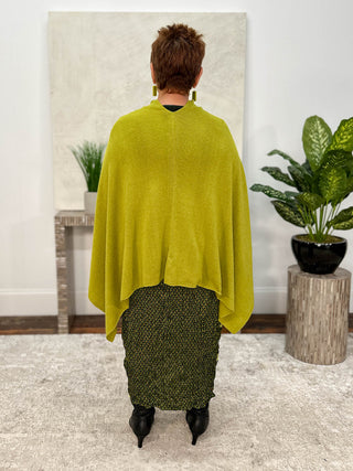 Dolma Cashmere Poncho Topper, Peridot - Statement Boutique