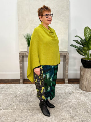 Dolma Cashmere Poncho Topper, Peridot - Statement Boutique