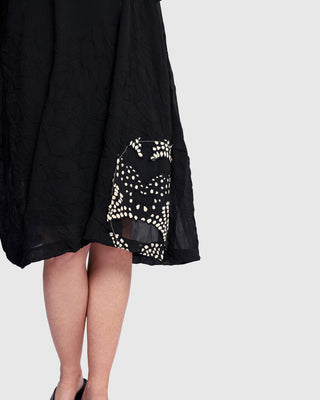 Alembika After Dark Dot Patch Crushed Georgette Dress, Galaxy - Statement Boutique