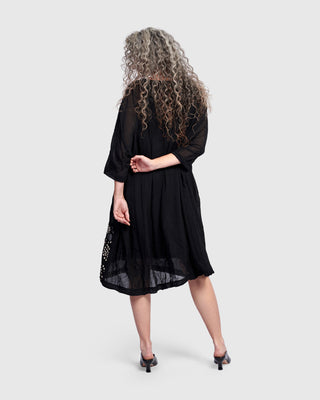 Alembika After Dark Dot Patch Crushed Georgette Dress, Galaxy - Statement Boutique