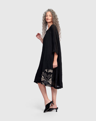 Alembika After Dark Dot Patch Crushed Georgette Dress, Galaxy - Statement Boutique