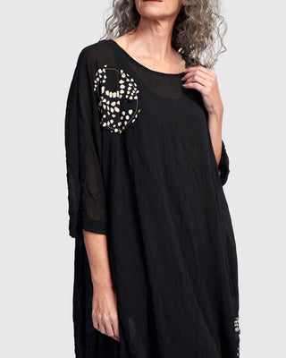 Alembika After Dark Dot Patch Crushed Georgette Dress, Galaxy - Statement Boutique