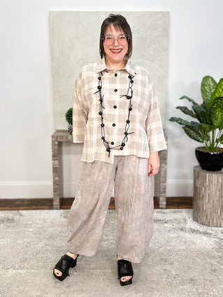 Puzzle Pant, Metallic Faux Leather