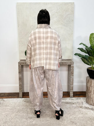 Puzzle Pant, Metallic Faux Leather