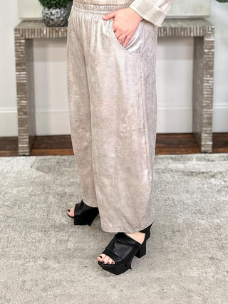 Puzzle Pant, Metallic Faux Leather