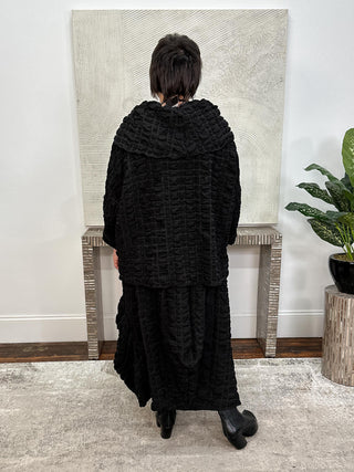 Side Tuck Skirt, Black Pucker