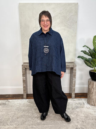 Puzzle Pant, Black Embossed