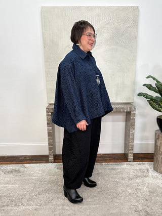 Puzzle Pant, Black Embossed