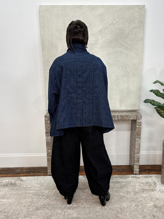 Puzzle Pant, Black Embossed