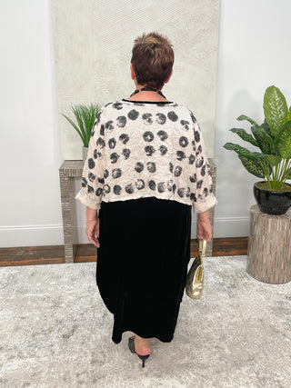 Dress To Kill Crop Top, Cream Black Dot - Statement Boutique