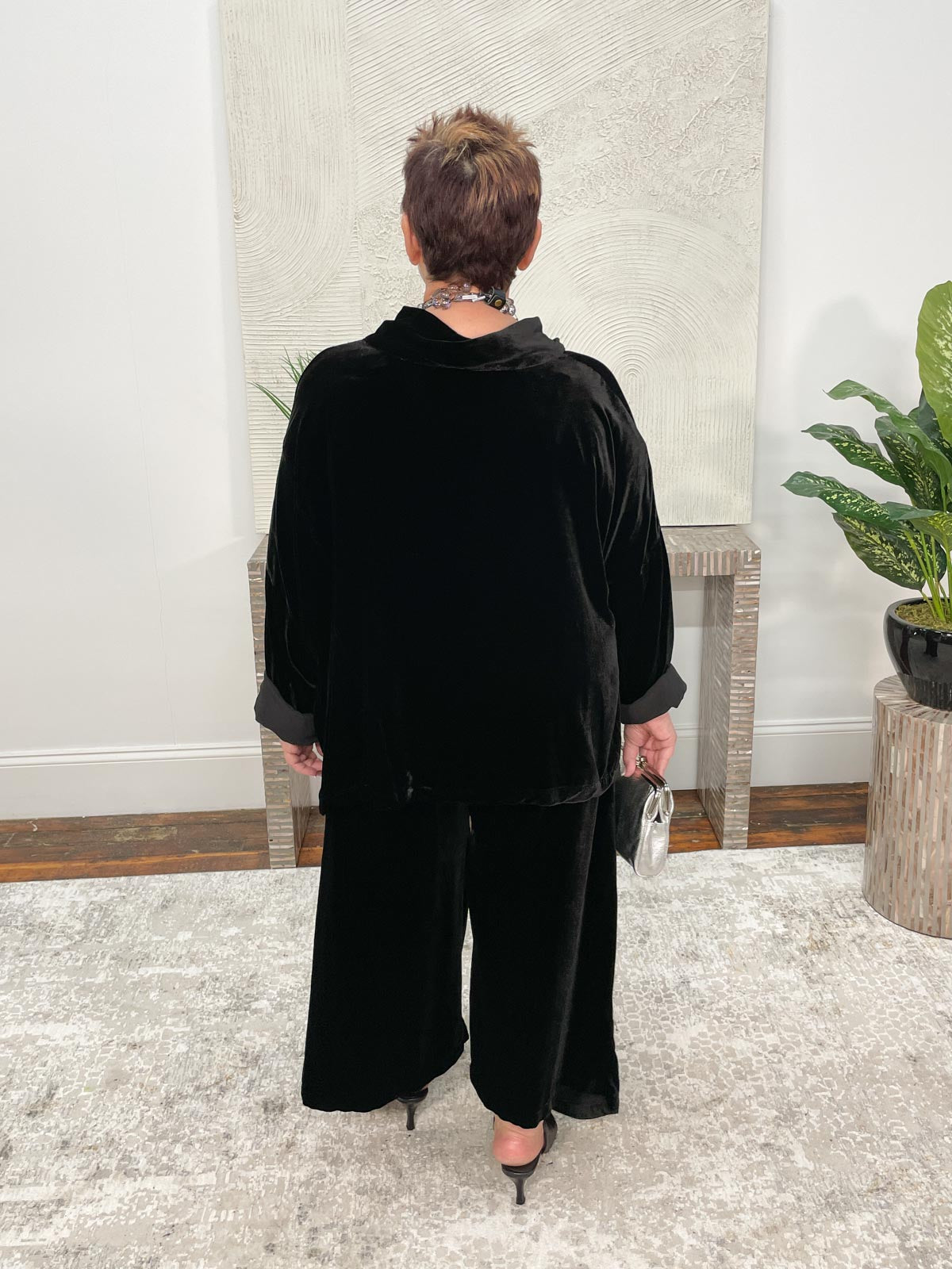 Dress To Kill Mock Boxy Cowl Pullover, Black Velvet - Statement Boutique