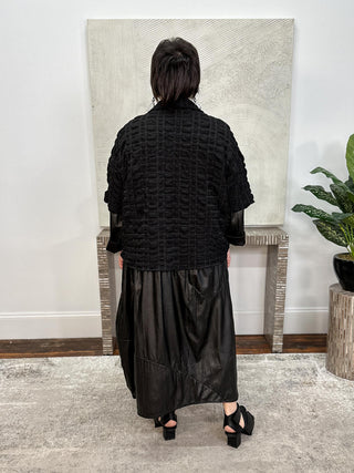 Hi Lo Crop Pullover, Black Pucker