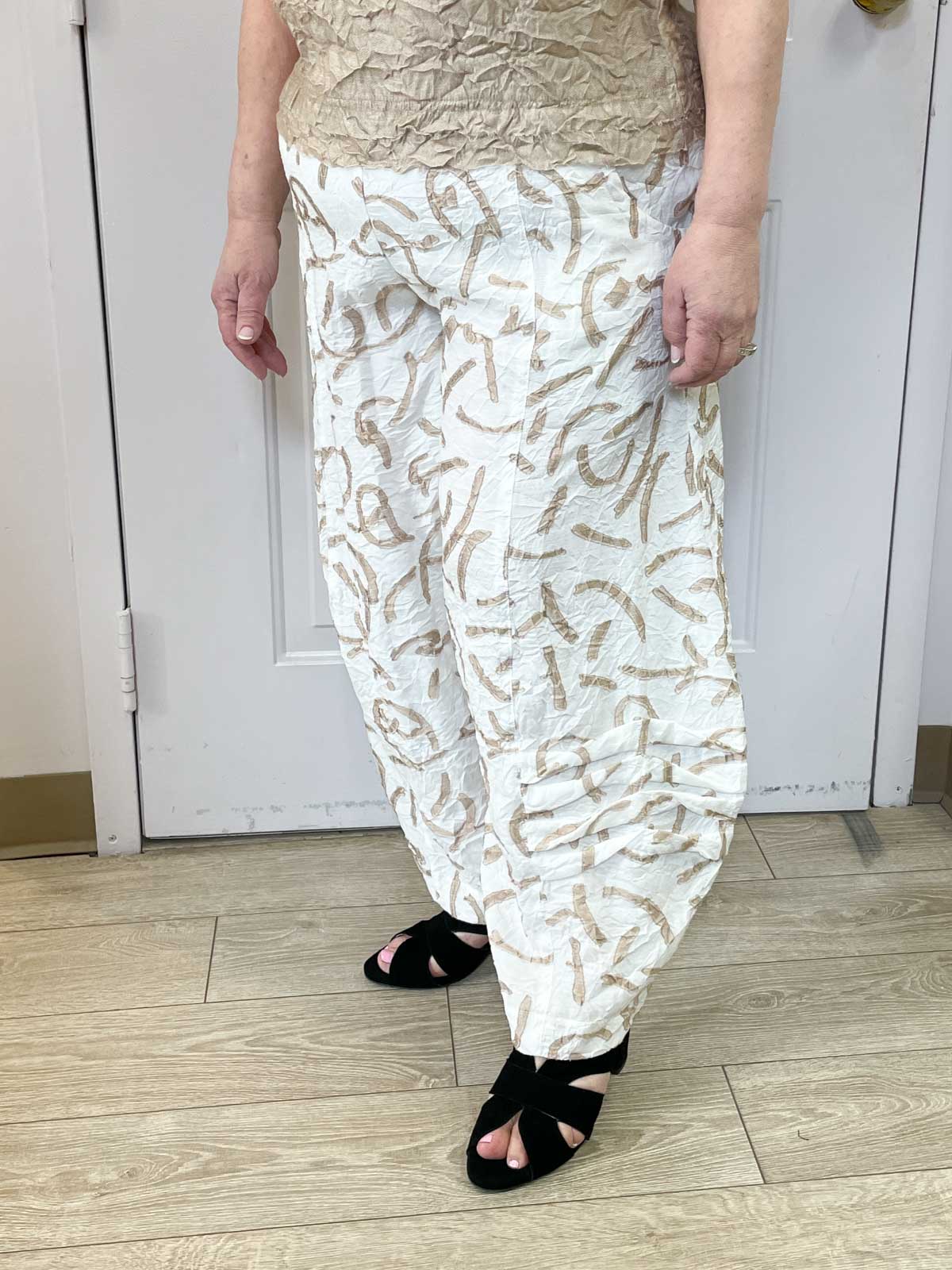 Dress To Kill Multi Folded Pant, Gold Squiggle - Statement Boutique
