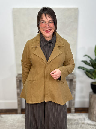New Swing Blazer, Mustard Cotton Wool
