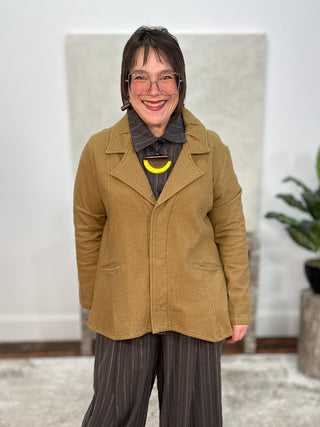 New Swing Blazer, Mustard Cotton Wool