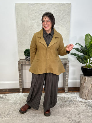 New Swing Blazer, Mustard Cotton Wool