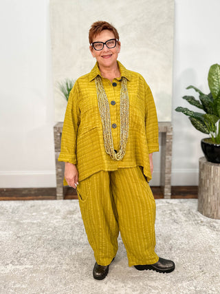 Double Pocket Pant, Mustard Raised Stripe