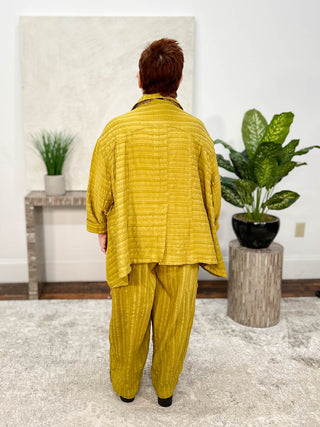 Double Pocket Pant, Mustard Raised Stripe
