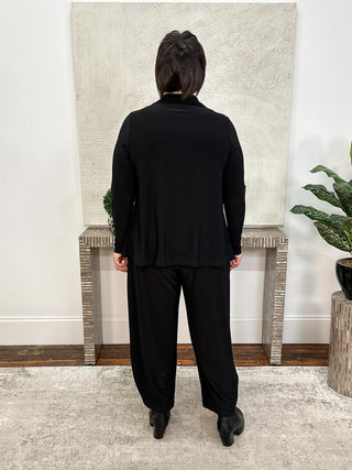 Echo Mock Neck Top, Long Sleeve, Black