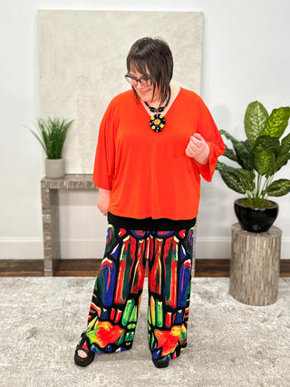Eva Varro Single Layered Wide Leg Pants, Atlantis - Statement Boutique