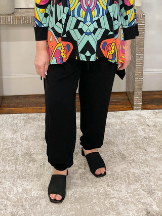 Eva Varro Pocket Tie Front Jogger, Black - Statement Boutique