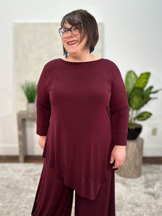 Eva Varro Savannah Boat Neck Tunic, Grape - Statement Boutique