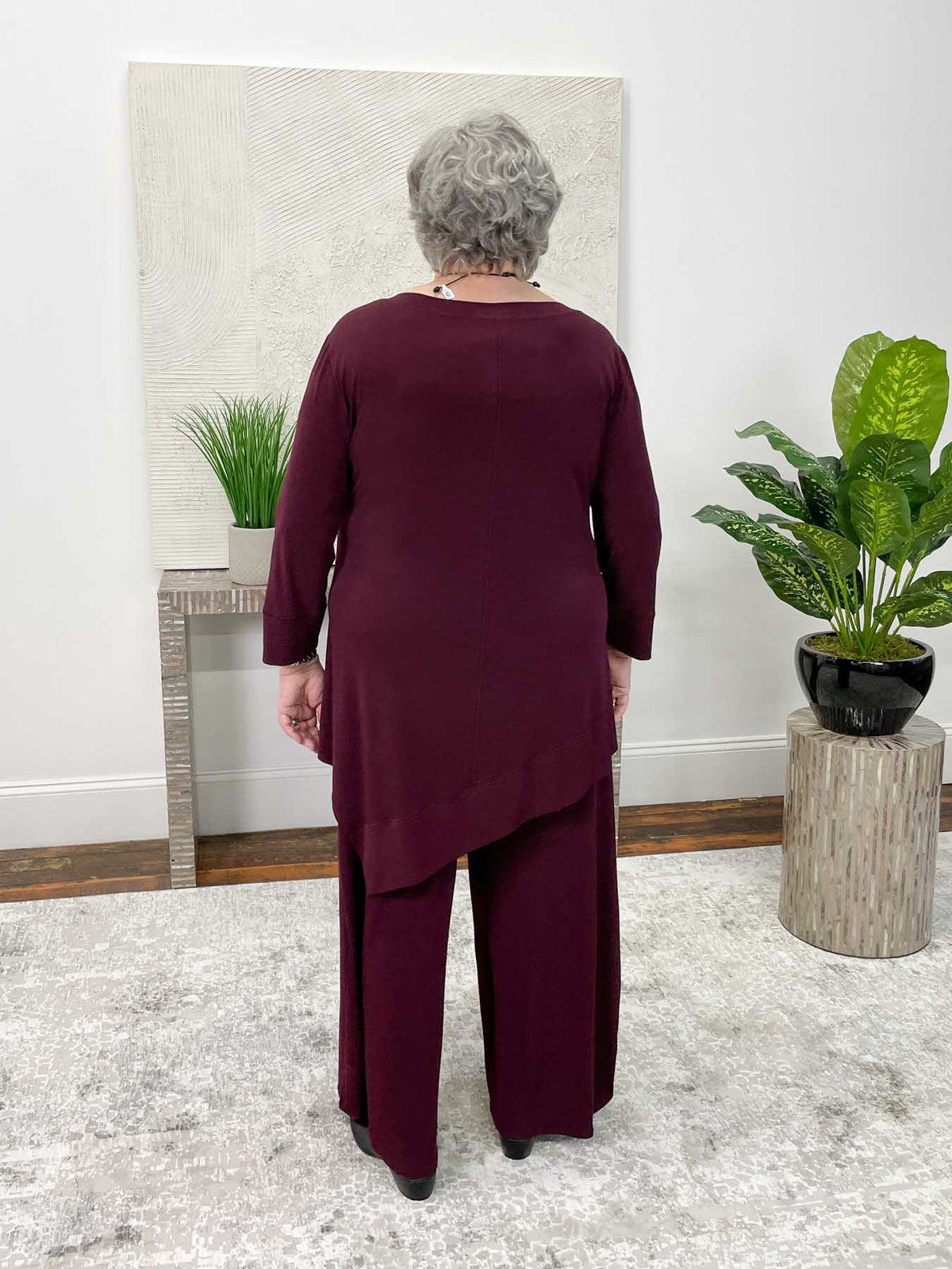 Eva Varro Savannah Boat Neck Tunic, Grape - Statement Boutique