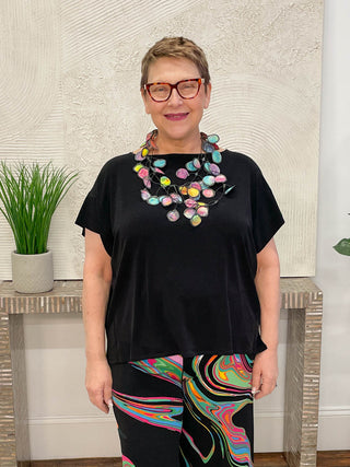 Eva Varro Slit Armhole Top, Black - Statement Boutique