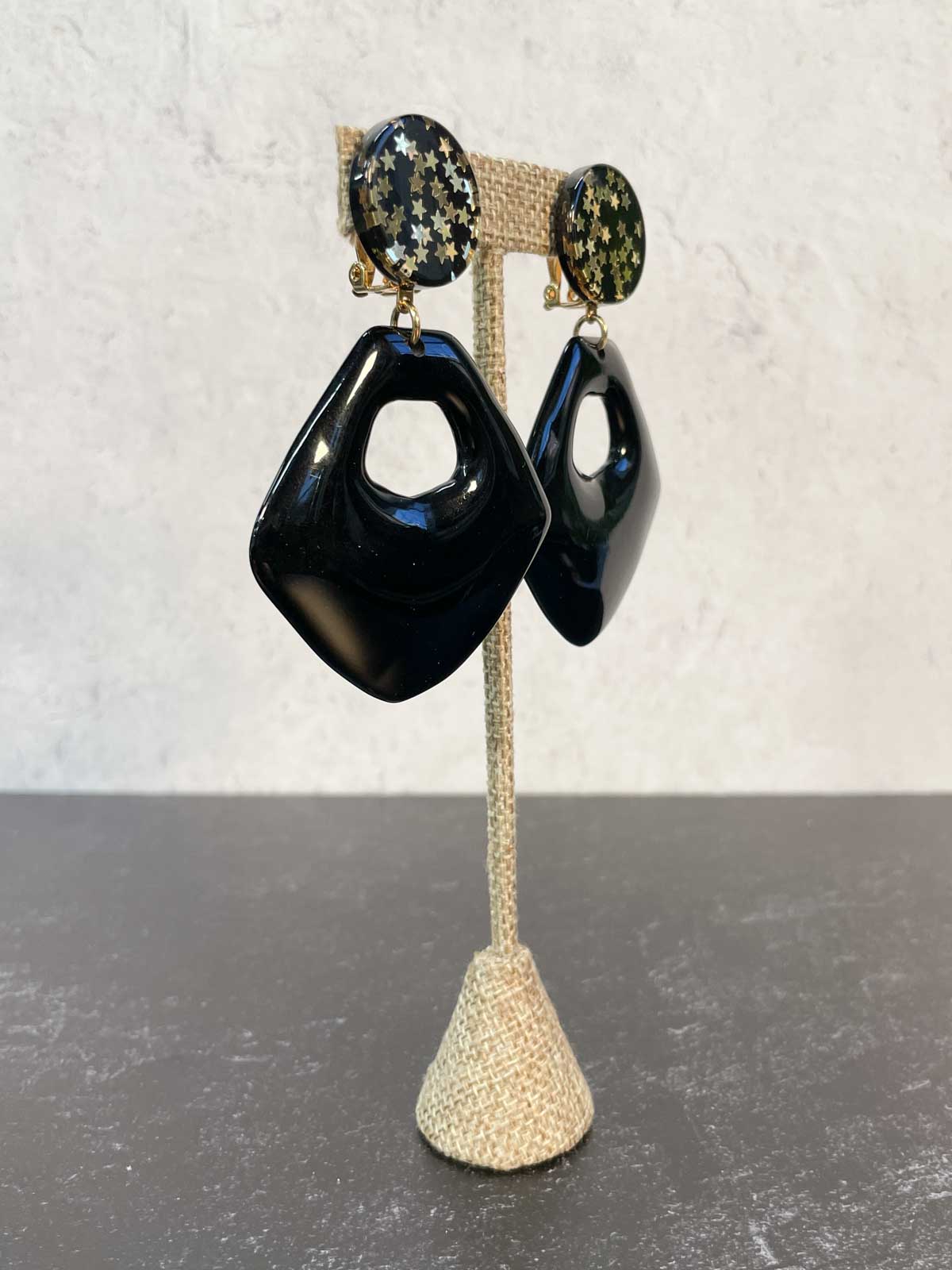 Francine Bramli Aries 2 Earrings, Black/Gold - Statement Boutique